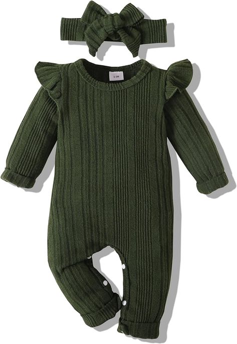 Amazon.com: Renotemy Infant Baby Girls Romper Fall Winter Jumpsuit Girl Long Sleeve Rompers Baby Girl Clothes 0-3 Months: Clothing, Shoes & Jewelry #afflink Newborn Girl Outfits Winter, Baby Winter Outfits Girl, Baby Girl Outfits Winter, Baby Winter Outfits, Baby Girl Winter Outfits, Amazon Baby Clothes, Romper Outfit Winter, Charlotte Outfits, Fall Baby Outfits