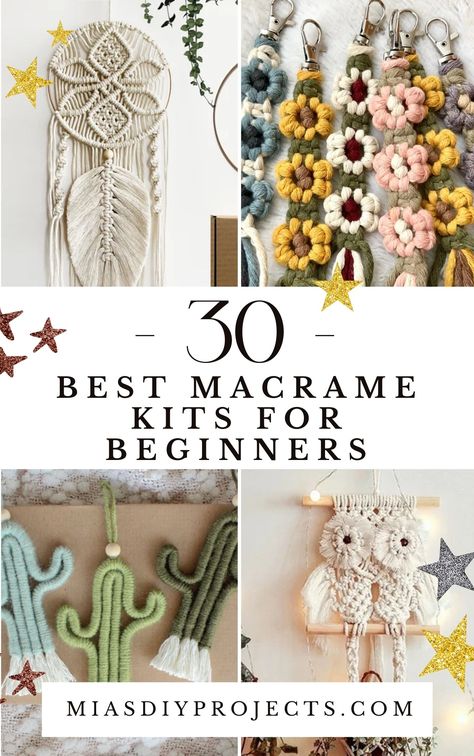 Wanting to learn the art of macrame, but not sure where to start? Here are 30 of the best DIY macrame kits for beginners! Small Macrame Projects, Macrame Tutorial Beginner, Macrame Projects Ideas, Double Plant Hanger, Diy Macrame Projects, Indoor Garden Decor, Free Macrame Patterns, Makramee Diy, Macrame Knots Pattern