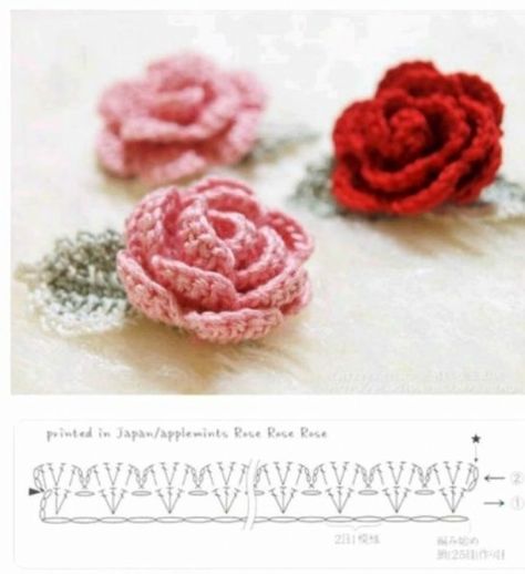 Corak Krusye, Appliques Au Crochet, Motif Kait, Virkning Diagram, Crochet Rose Pattern, Buat Pita, Crochet Flowers Easy, Crochet Brooch, Crochet Flowers Free Pattern