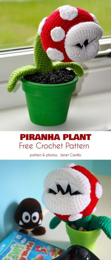 Amigurumi Patterns, Fortnight Crochet Patterns, Mario Knitting Patterns, Geek Crochet Patterns Free, Pikmin Crochet Pattern Free, Horror Crochet Pattern, Crochet Plants Free Pattern, Crochet Nerd, Geeky Crochet Patterns