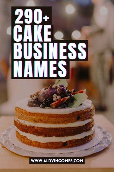 Planning to start a cake Bakery business, but stuck on finding good names? Here is the ultimate list of cake business names to grab. // cake business name ideas, cake business names bakeries, wedding cake business names, homemade cake business names, creative cake shop names. Cake Page Names Ideas Instagram, Cake Brand Name Ideas, Cake Names For Business, Cake Page Name Ideas, Cake Bakery Names Ideas Unique, Names For Cake Business, Cake Business Names Ideas, Cake Name Ideas, Cake Shop Name Ideas