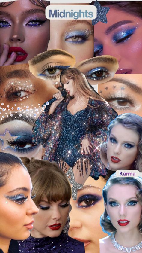 MAKEUP MIDNIGHTS ERA 💙 #art #music #beauty #makeup #taylorswift #midnights #midnighttaylorswift Eras Tour Makeup, Midnight Hair, Taylor Swift Makeup, Taylor Swoft, Midnights Era, Concert Makeup, Taylor Outfits, Taylor Swift Birthday, Taylor Swift Party