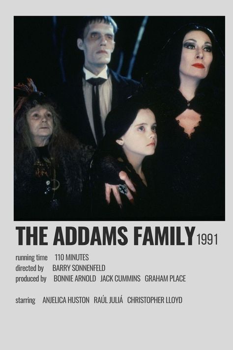 The Addams Family Polaroid Poster, Hellhole Movie, Wednesday Polaroid Poster, The Addams Family Poster, Wednesday Poster, Addams Family 1991, Minimalistic Polaroid Poster, Family Movie Poster, Halloween Movie Poster