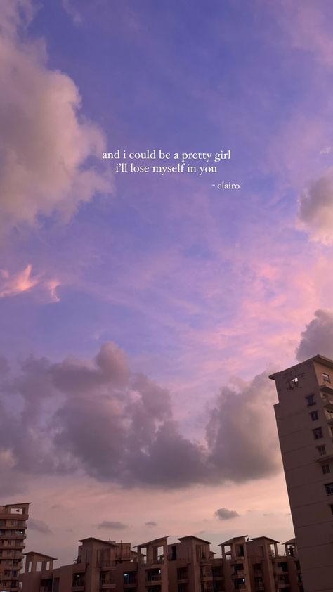 Clairo Lyrics, Sunset Lyrics, Sunset Purple, Lose Myself, Purple Clouds, Alec Benjamin, Sunset Quotes Instagram, Quotes Instagram, Aesthetic Sunset