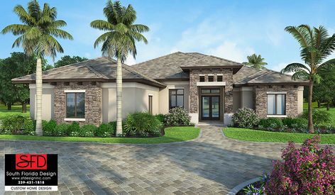 Barrington (G1-2586-S) Chitre, Florida Style Homes, Stucco House, Florida House Plans, Mediterranean House Plan, Mediterranean Style House Plans, Mediterranean House Plans, Plans Architecture, Florida Style