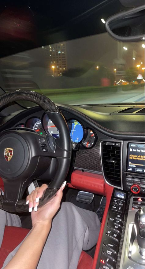 Porshe Car Inside, Inside Porche Car, Porsche Steering Wheel Aesthetic, Porshe Car Aesthetic, Porche Aesthetic, Porsche Panamera Aesthetic, Dream Board Pictures, Porsche Jeep, Driving Porsche