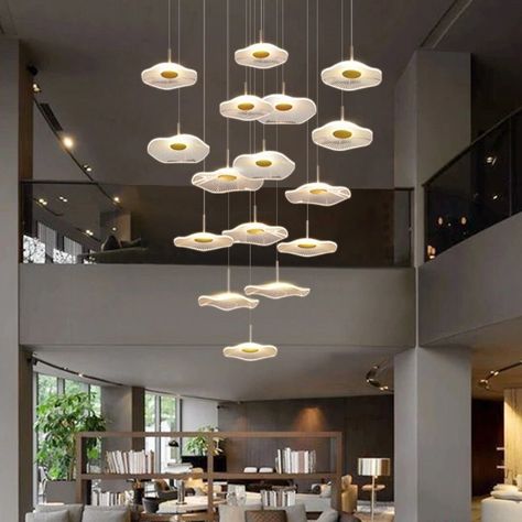 Contemporary designer pendant light. Beautifully designed, one of the best sellers in our store. Available in 5 sizes and designs. Adjustable for low, mid, and high ceilings. Leaf Chandelier, Living Room Restaurant, Unique Chandeliers, Luxury Chandelier, Pendant Lights & Chandeliers, Simple Living Room, Three Dots, Lotus Leaf, High Ceilings