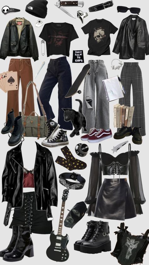 Stile Punk Rock, Ropa Punk Rock, Studying For Finals, Outfits 80s, Estilo Punk Rock, Look Grunge, Casual Goth, Mode Punk, Mode Grunge
