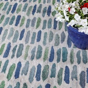 Blue Outdoor Rugs - Indoor/Outdoor Area Rugs | Rugs Direct Versatile Weave, Blue Outdoor Rug, Basement Redo, Nautical Rugs, Abstract Motifs, Coastal Area Rugs, Coastal Rugs, Coastal Living Rooms, Rug Size Guide