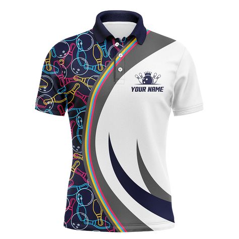 Custom Bowling Shirts, Bowling Gifts, Sport Shirt Design, Men Polo Shirt, Button Down Polo, Polo Shirt Design, Polo Shirt Men, Bowling Shirt, Polo Shirt For Men