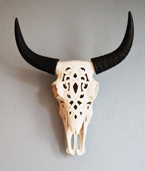 Filigree Stencil, Longhorn Skull Decor, Cow Skull Decor, Cow Skull Art, Head Wall Decor, Skull Wall Decor, Southwestern Home Decor, Bone Crafts, Stencil Design