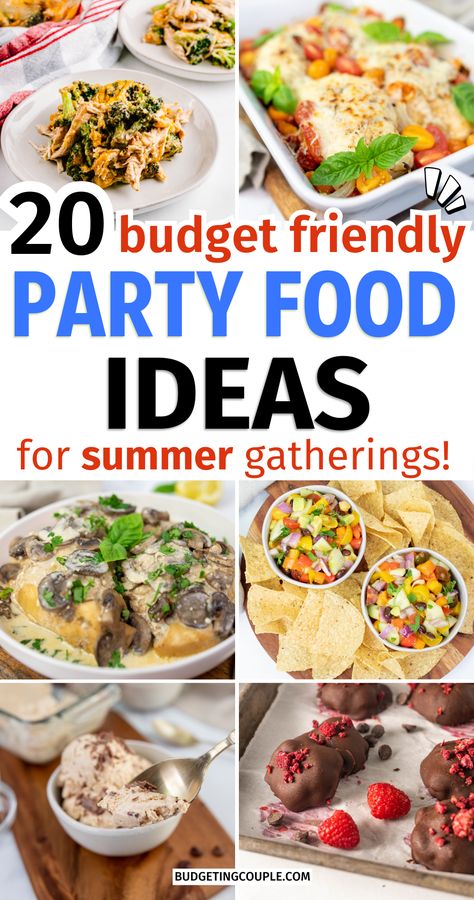 Summer party food for a crowd appetizers and outdoor summer party food Humour, Cheap Party Dinner Ideas, Easy One Dish Meals For A Crowd, Food Ideas For Lots Of People, Cheap Party Foods For A Crowd, Quick And Easy Food For A Crowd, Easy Dinner Recipes To Feed A Crowd, Easy Meals For A Crowd Cheap, Ideas For A Potluck