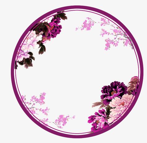 Flower Circle Border, Chinese Clipart, Circle Ideas, Wind Flower, Circle Border, Circle Clipart, Circle Borders, Flower Graphic Design, Flowers Vector