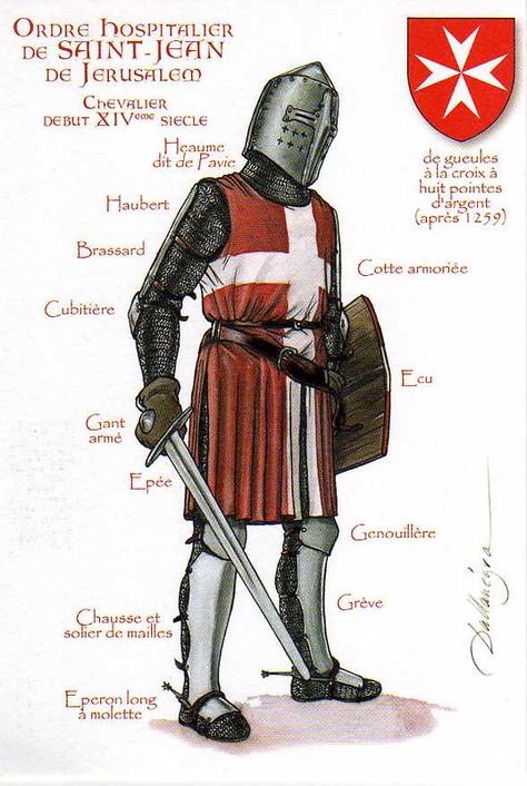 High Middle Ages, Knight Orders, Knights Hospitaller, Crusader Knight, Historical Warriors, Military Orders, Medieval Ages, Historical Armor, Armadura Medieval