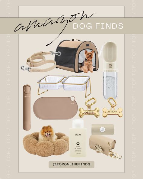 Amazon Puppy Essentials, Small Dog Necessities, Neutral Pet Aesthetic, Dog Amazon Must Haves, Female Puppy Accessories, Dog Items Organization, Dog Aesthetic Accessories, Dog Assesories Products, Puppy Essentials Aesthetic