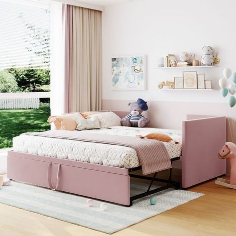 Daybed With Pop Up Trundle, Pop Up Trundle Bed, Pop Up Trundle, Sofa Bed Frame, Twin Daybed With Trundle, Daybed Bedding, Wood Daybed, Upholstered Daybed, Twin Platform Bed
