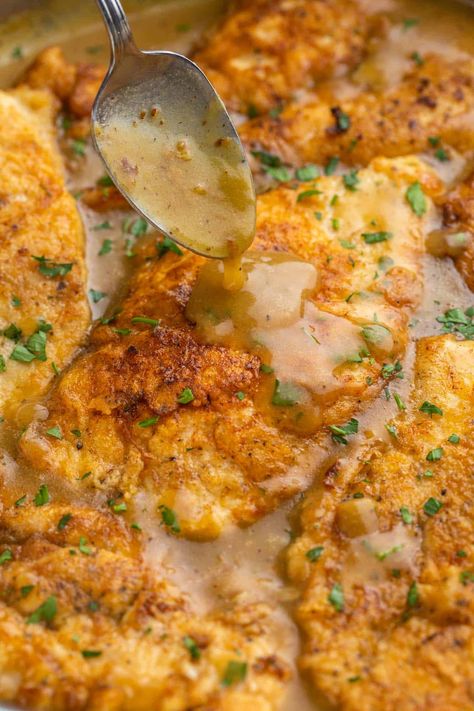 Chicken Francaise Recipe, Chicken Francese Recipe, Chicken Fillet Recipes, Battered Chicken, Filet Recipes, Fried Chicken Breast Recipe, Pan Fried Chicken Breast, Fried Chicken Cutlets, Chicken Francese