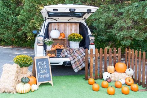 Pumpkin Patch Trunk Or Treat Ideas, Halloween Tour, Trunk Or Treat Ideas, Truck Or Treat, Creative Spaces, Treat Ideas, Decorating Themes, Trunk Or Treat, Remodeling Ideas
