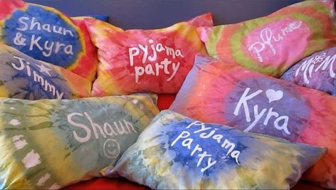 Pillows For Boys, Boys Sleepover, Tie Dye Birthday Party, Ty Dye, Tie Dye Birthday, Tie Dye Party, Acrylic Painting Diy, Tie Dye Crafts, Personalized Tie