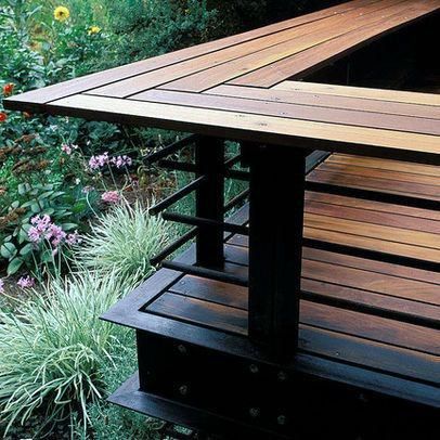 Reling Design, Deck Bench, Contemporary Backyard, Deck Bar, Deck Railing Design, Terrasse Design, Modern Deck, Patio Deck Designs, Deck Designs Backyard