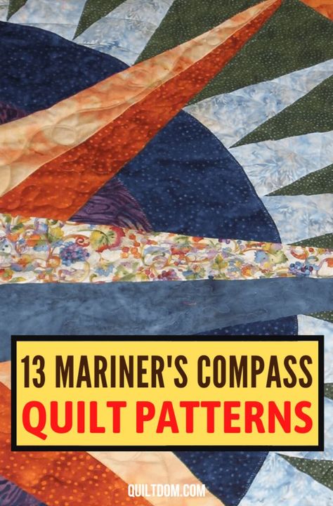 As a fan of traditional quilt patterns, one unique and fun quilt to make is a mariner's compass. Discover some mariner's compass quilt patterns in this post. Paper Peicing Patterns, Compass Quilt, Chevron Quilt Pattern, Camper Quilt, Mariners Compass Quilt, Free Paper Piecing Patterns, Unique Quilt Pattern, Traditional Quilt Patterns, Fun Quilt