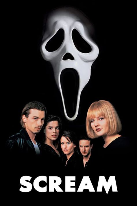 Scream Movie Poster, Sidney Prescott, Scream 1996, Scream 1, Romeo Und Julia, Scream Franchise, Ghostface Scream, Neve Campbell, Slasher Film