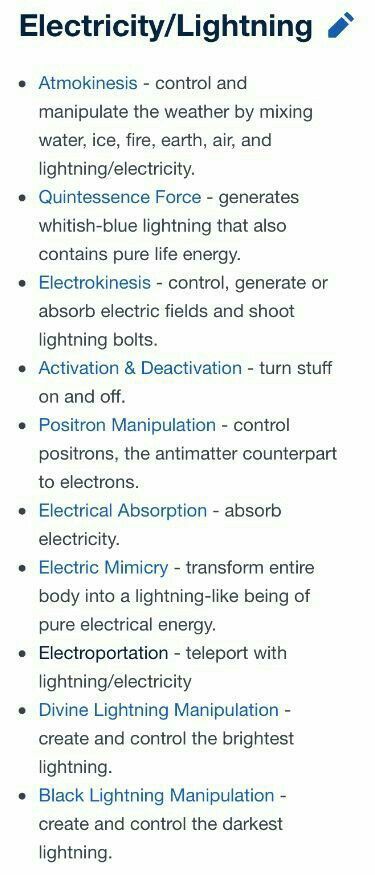 Types Of Elemental Powers, Quintessence Element, Types Of Lightning, Sci Fi Worldbuilding, Energy Powers Magic, Writing Magic Powers, Electrokinesis Power, Electricity Powers Character, Super Powers Art Lightning