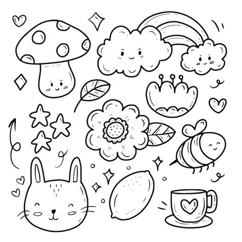 Small Patterns Drawing, 그림 낙서, Doodle Tattoo, Small Drawings, Doodle Coloring, Easy Coloring Pages, Halloween Tattoos, Outline Drawings, Cute Coloring Pages