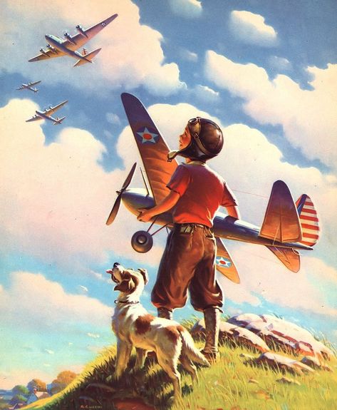 Future Flyboy by peterpulp Airplane Painting, Arte Pin Up, Pilots Art, Aviation Posters, Airplane Art, Aircraft Art, Art Station, Aviation Art, Military Art