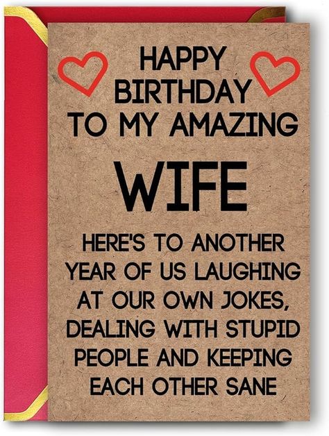 Amazon.com : Ziwenhu Rude Wife Birthday Card from Husband, Best Gift for My Wife Birthday, Happy Wife Birthday Gift Ideas for Her, Humor Birthday Gifts for Wife : Office Products