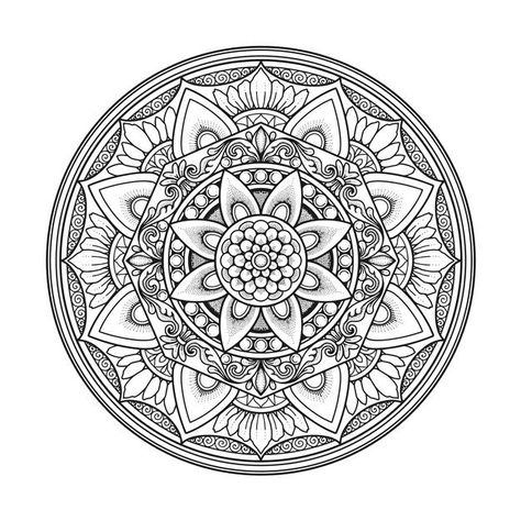 Mandalas, Vector Mandala, Trippy Drawings, Vector Background Pattern, Flower Vintage, Pattern Flower, Mandala Design, Vector Background, Coloring Page