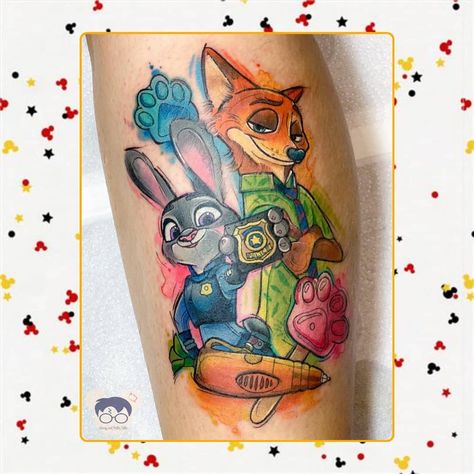 Disney Inspired, Disney Tattoos, Zootopia Tattoo Ideas, Zootopia Tattoo, Disney Inspired Tattoos, Inspired Tattoos, Disney Tattoo, Zootopia, Tattoos And Piercings