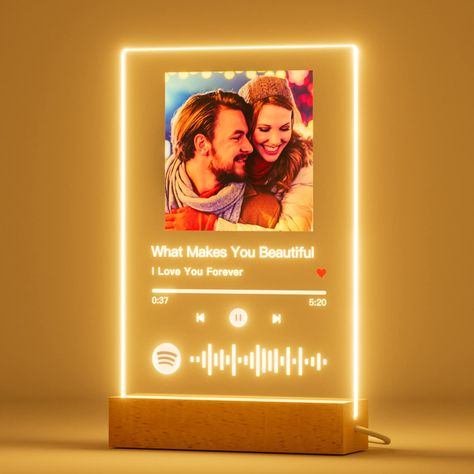 PRICES MAY VARY. 🎵Custom Picture Gifts🎵- Custom song plaque with optional wooden base is a perfect and unique gift for your lover, your friend or yourself. You will definitely surprise with such personalized gifts. 🎵Unique Design🎵- Any pictures and text can be customized. Choose your favorite song / album and turn it into a custom music plaque! That way, the song that is playing can beautifully capture another memory for the cherished ones, along with the perfect touch of an image showing yo Spotify Plaque, Custom Picture Gifts, Romantic Gifts For Boyfriend, Song Plaque, Music Plaque, Unique Valentines Day Gifts, Best Valentine's Day Gifts, Customized Photo Gifts, Cadeau Photo