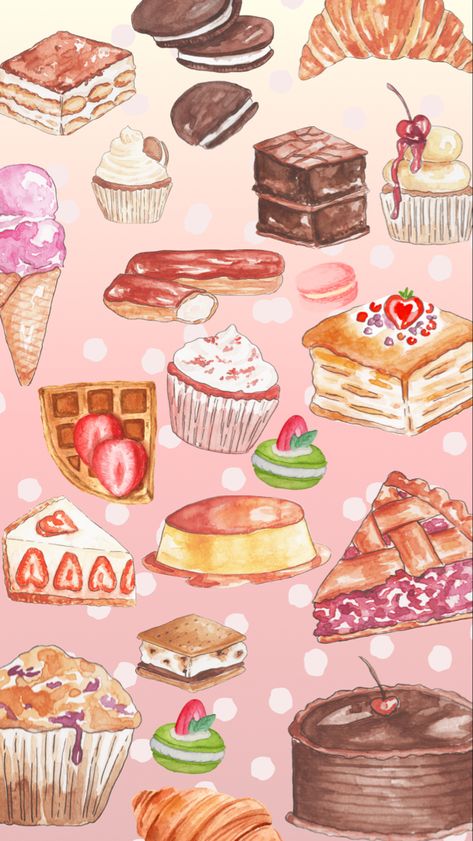 #dessert #love #wallpaper #pink #aesthetic Cute Bakery Wallpaper, Aesthetic Baking Background, Baking Aesthetic Wallpaper, Bakery Aesthetic Wallpaper, Locker Pictures, Cake Aesthetic Wallpaper, Bakery Wallpaper, Dessert Wallpaper, Cupcake Wallpaper