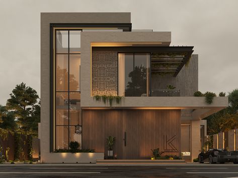 Modern Villa Exterior, Villa Exterior Design, Fasad Design, Eksterior Modern, House Outer Design, Green Facade, Facade Architecture Design, Contemporary House Exterior, Classic Villa