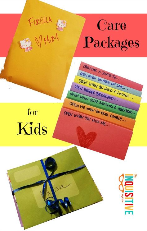 These simple, DIY Care Packages for Kids are perfect when kids are away at camp, on study abroad, gone for a long weekend, or traveling for the summer. Pine Cove Camp, Summer Camp Care Package, Summer Camp Gift, Kids Care Package, Camp Letters, Camp Care Packages, Diy Care Package, Camping Packing, Fun Mail
