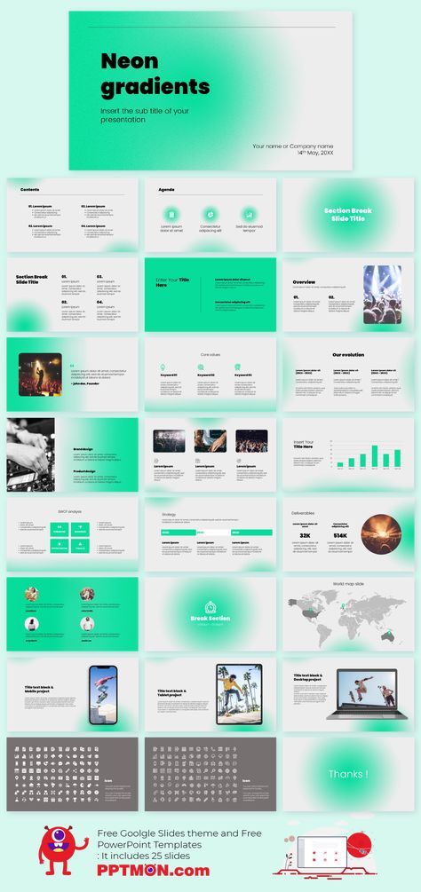 Neon gradients Free PowerPoint Template and Google Slides Theme – presentation by PPTMON
Features: 25+ Creative Design-IDEA Multi-purpose Presentation For PowerPoint templates and Google slides themes

#Gradient, #PPTtemplate #PPT #PowerPoint #presentation #FREEPPTTEMPLATE, #PPTDESIGN, #POWERPOINTDESIGN, #PPTTEMPLATEDOWNLOAD, #POWERPOINTTEMPLATE, #GOOGLESLIDES, #GOOGLESLIDESTHEME, #GOOGLEPRESENTATION, #FREEPOWERPOINTBACKGROUND, #PRESENTATIONDESIGN, #FREEPOWERPOINTTEMPLATES Ux Design Presentation Slides, Powerpoint Design Gradient, Ux Presentation Design, Gradient Powerpoint Design, Google Slides Inspiration, Divider Slide Design Powerpoint, Ppt Ideas Slide Design Creative, Google Slides Presentation Design, Gradient Presentation Template