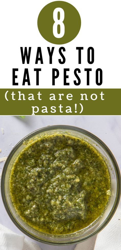 Everyone loves a good basil pesto sauce. Wondering what you can make other than delicious pasta dishes? Check out this post for eight ways to use pesto ... that's not pasta! That makes this traditional pesto alla Genovese the perfect summer recipe! #basilpesto #pesto #summerrecipe #urbanfarmie Canning Basil Pesto Recipe, Recipes Using Costco Pesto, Recipes Using Basil Pesto Sauce, Easy Healthy Pesto Recipe, Easy Pesto Meals, Things To Do With Pesto Sauce, How To Eat Pesto, What To Make With Basil Pesto, Best Pesto Recipe Basil