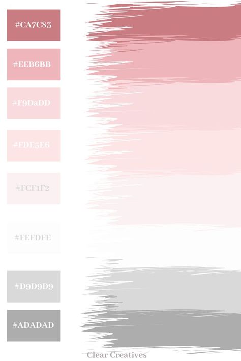 Pink and Grey Colour Scheme | Hex color palette, Color schemes colour palettes, Color palette design Pink As A Neutral, Light Pink Palette, Pink Accent Wall, Color Palette Light, Grey Colour Scheme, Couleur Rose Pastel, Hex Color Palette, Pantone Colour Palettes, Grey Palette