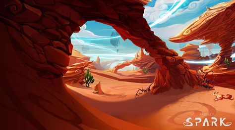 Project Spark - Desert Desert Art Projects, Desert Dystopia, Desert Concept Art, Desert Artwork, Desert Drawing, Spark Art, Desert Environment, Desert Design, Landscape Concept