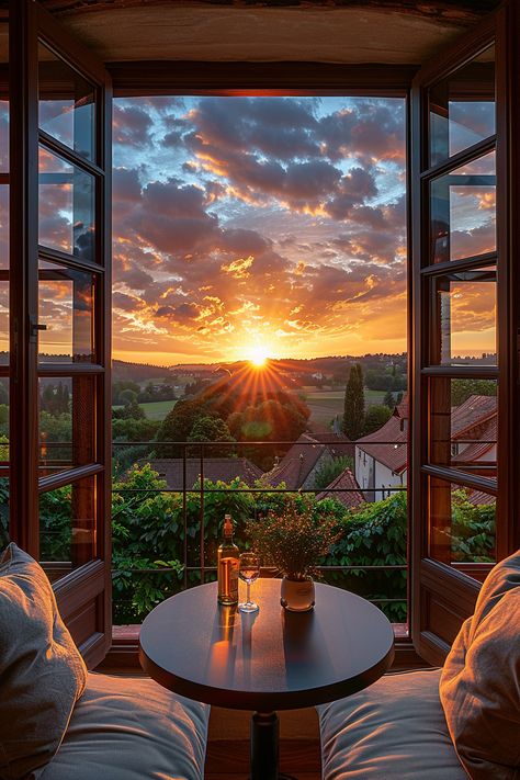 Modern comforts with a glimpse of history Views From A Window, Window View Nature, Hotel Room Window, Best Views In The World, Medieval Beauty, Window Scenery, Window Views, Contemporary World, Window Architecture