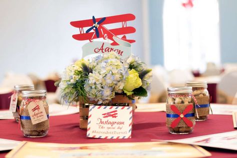 Vintage Airplane Birthday Party, Vintage Airplane Birthday, Airplane Baby Shower, Airplane Theme, Airplane Birthday Party, Baby Shower Deco, Twin First Birthday, Airplane Party, Airplane Birthday