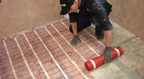 How to Install Heated Floors Under Tile Flooring | Warmup USA Installing Heated Floors, Heated Tile Floor, Radiant Heating System, Electric Underfloor Heating, Floor Heating Systems, Underfloor Heating Systems, Heat Mat, Radiant Floor Heating, Radiant Floor