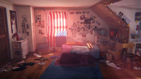 "My room looks a bit different than the last time you saw it." — Chloe to Max in "Chrysalis" Dream Rooms, Bedroom Trash Can, Messy Bedroom, Life Is Strange 3, Chloe Price, Messy Room, Aesthetic Rooms, Life Is Strange, Room Aesthetic