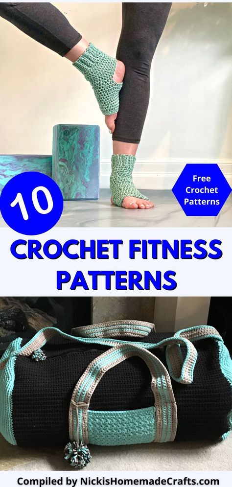 Expand your crochet collection with 10 free patterns that are perfect for keeping up with your fitness goals. From a cotton sports bra to a yoga mat bag, these patterns provide great options for your next workout session. Not only do they give you new ideas for gear, but they also come with easy-to-follow instructions so you can make all the pieces you need with ease. Get creative and inspired with our fitness-inspired crochet patterns! Crochet Yoga Rug, Crochet Hiking Gear, Crochet Fitness Ideas, Yoga Mat Crochet Bag, Easy Crochet Cotton Patterns, Crochet Gym Accessories, Yoga Mat Bag Crochet Pattern Free, Yoga Crochet Ideas, Crochet Leg Bag