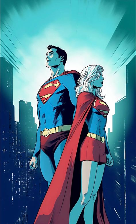 #superman #supergirl #dccomics #dc #poster #wallpaper Supergirl And Superman, Superman And Supergirl, Supergirl Fanart, Superman Comic Art, Dc Poster, Superman Poster, Superman Supergirl, Supergirl Costume, Superman X