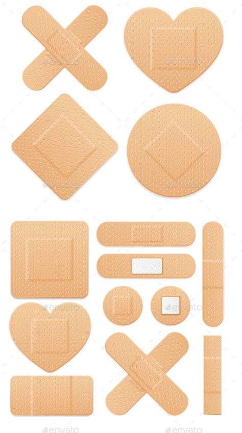 Aid Band Plaster Strip Medical Patch Set by mousemd | GraphicRiver Band Aid Aesthetic Png, Types Of Bandages, Aesthetic Bandages, Band Aid Art, Band Aids Aesthetic, Meet Our Team, Chest Tattoos For Women, Tapeta Pro Iphone, Creative Packaging