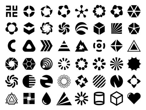 Vector black flat design elements for your logo design. Editable monochrome geometric shapes for unique label, sign, symbol identity design. Badges Ideas, Luxe Logo, Geometric Logo Design, Logo Design Inspiration Creative, Inspiration Logo Design, Logo Design Set, Logo Creator, Logo Shapes, Creative Graphics