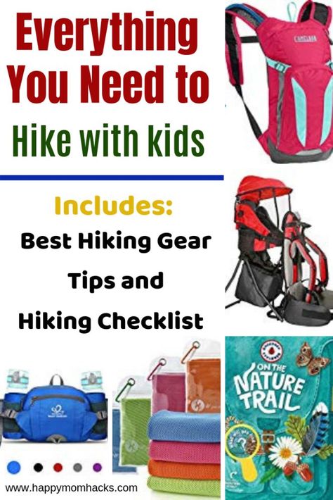 All the Hiking Gear you need when Hiking with Kids.  Be prepared for your hiking trip with back packs, hiking shoes, activities for the trail, scavenger hunts & more. Plus get a free printable Hiking Checklist with everything you need to bring. #hiking #hikingwithkids #travelwithkids #familytravel #freeprintable Amigurumi Patterns, Baby Hiking Backpack, Hiking Checklist, Baby Hiking, Best Hiking Gear, Kids Hiking, Best Hiking Backpacks, Family Hiking, Hiking Essentials