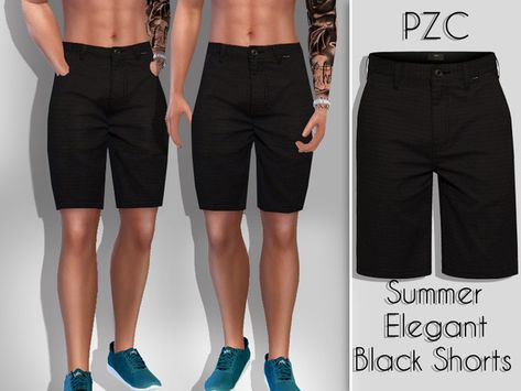 Pinkzombiecupcakes' Summer Elegant Black Shorts For Him Male Sims 4 Cc Hair Black, Sims 4 Mens Shorts, Sims 4 Shorts Male, Sims 4 Teen Boy Cc, Sims 4 Cc Boys Clothing, The Sims 4 Cc Boy, The Sims 4 Male, Sims 4 Mens Cc, The Sims 4 Men